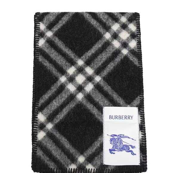 Burberry Check Scarf in Monochrome Tones - Picture 2 of 4